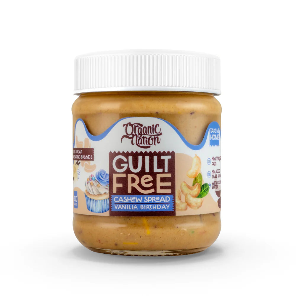 Organic Nation Guilt Free Cashew Spread – Vanilla Birthday