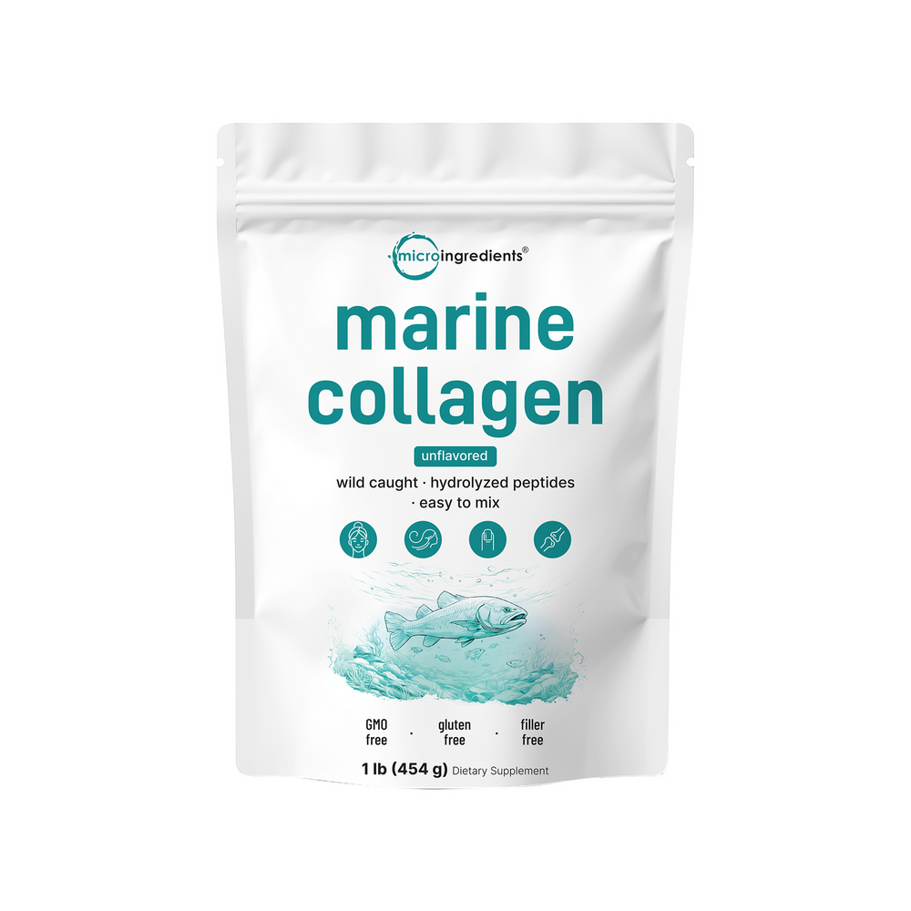 Micro Ingredients Marine Collagen Protein Powder, 37 Servings Per Pack